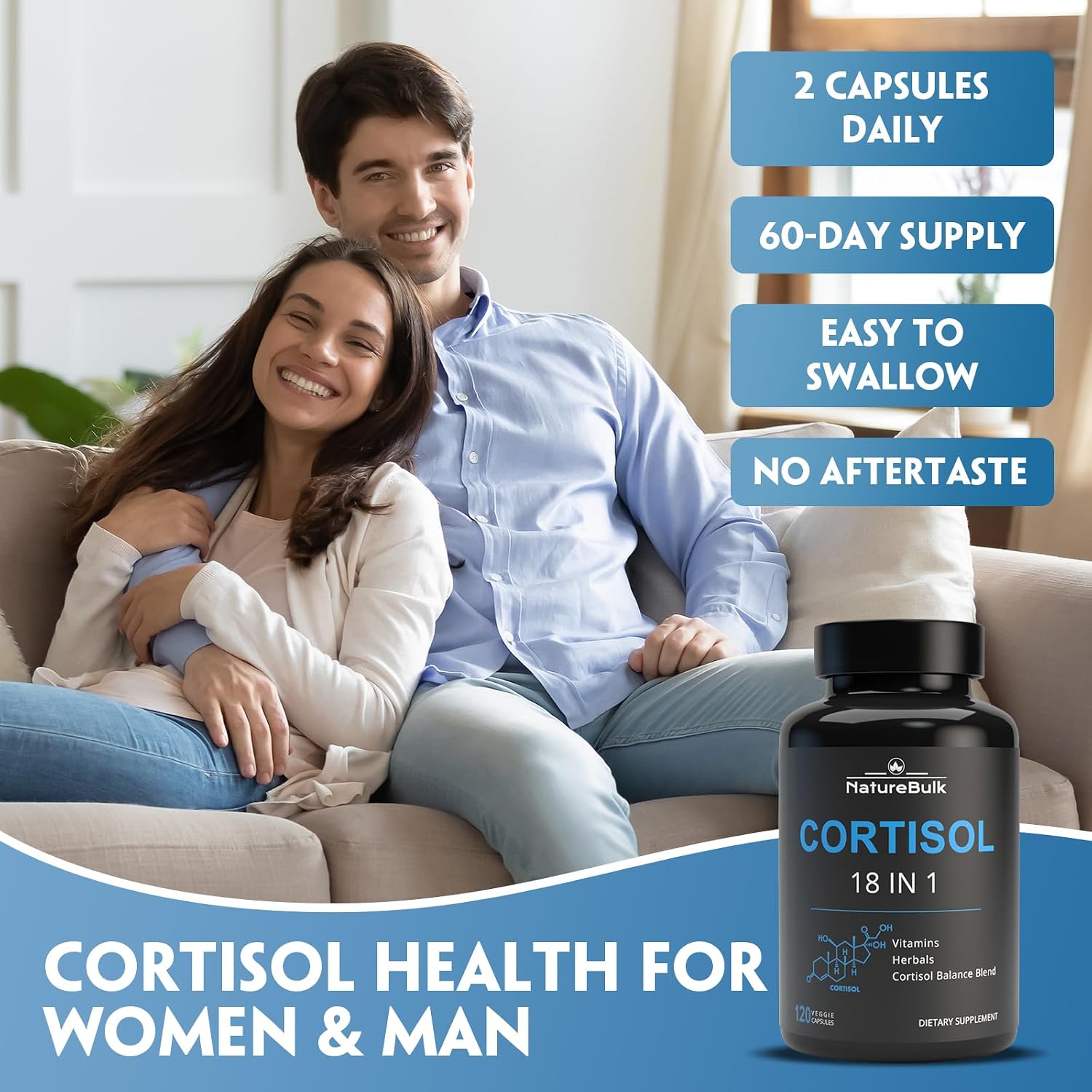 Cortisol Supplements for Women, 18-in-1 - Premium Blend with Ashwagandha, Rhodiola, Magnesium & L-Theanine - Stress Response Support & Mood Enhancement Formula - 120 Vegetarian Capsules