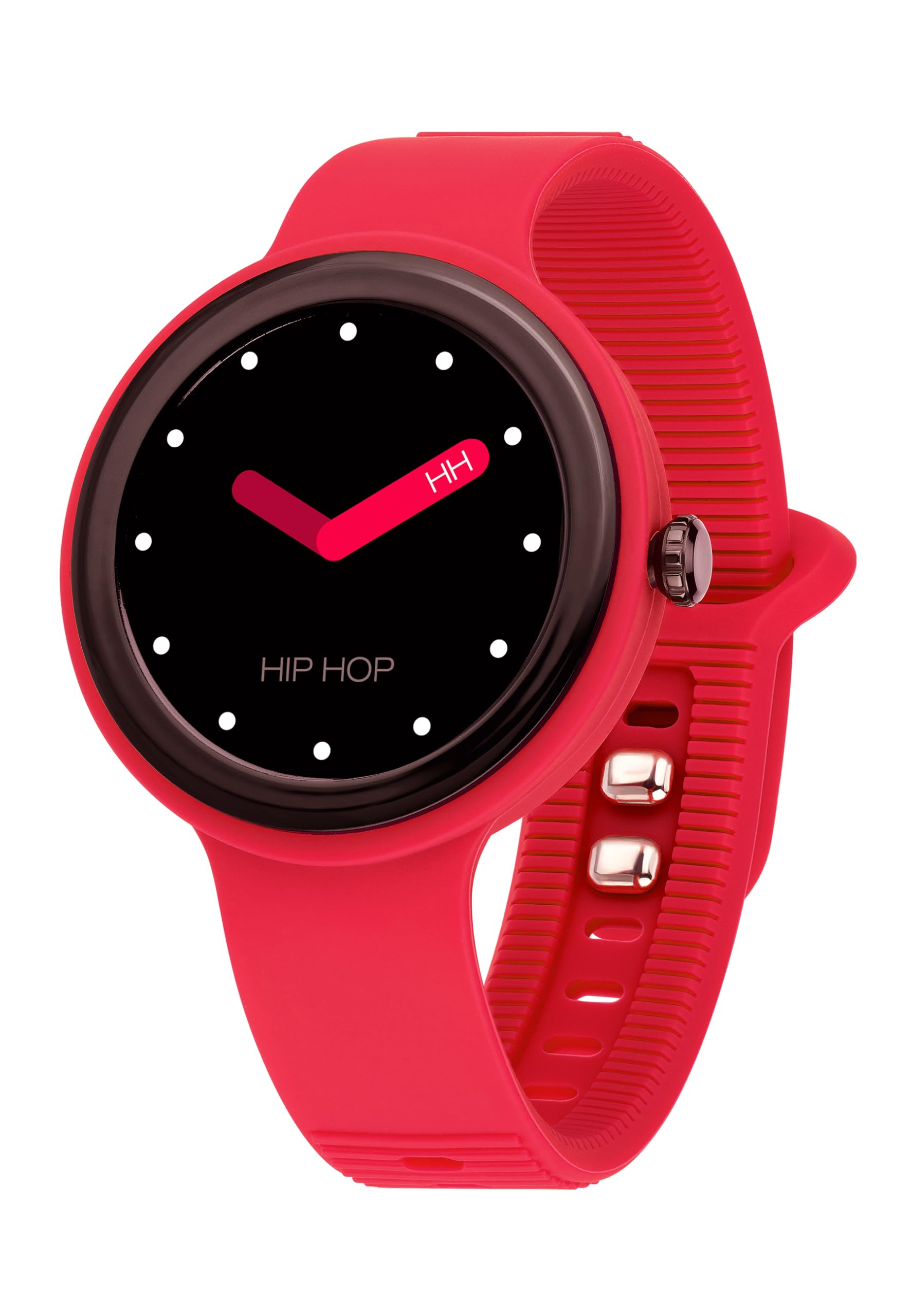 HIP HOP HWU1202 Damski HERO.NEXT Tarcza MONO-KOLOROWA CZARNY mechanizm SMARTWATCH SMARTWATCH i CZERWONY SILIKONOWY PASEK, NIEBIESKI HWU1202