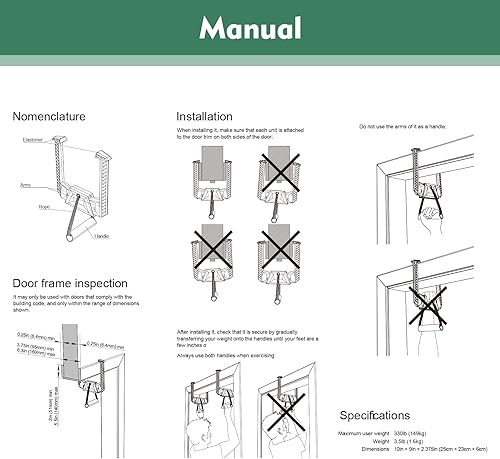 Miniatura 7 de D01GZ Barra de dominadas portátil para puerta, barra de dominadas de viaje para fitness en casa y viajes, no requiere montaje, fuerte y firme