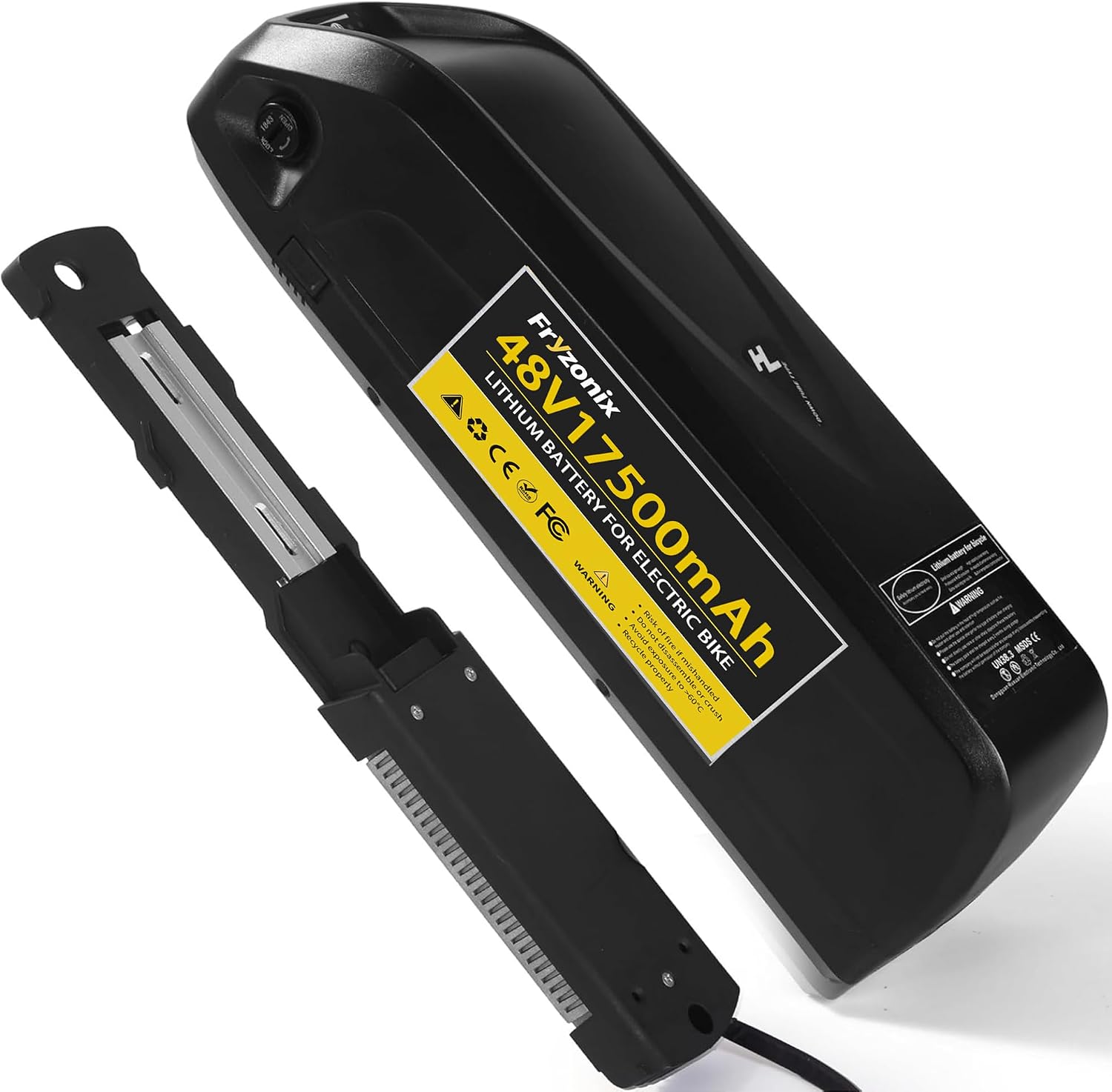 1 Pack 48V 17.5Ah Ebike Battery, 48 Volt Electric Bike Battery with 2A Fast Charger, 30A BMS, USB Port, Safety Lock (US Stock)