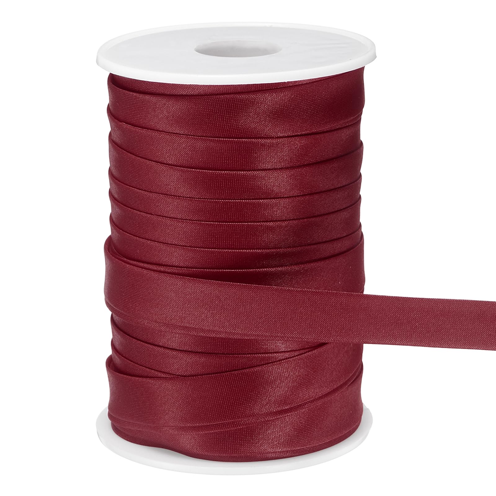 Ruban de biais en satin rouge foncé pour customiser vos robes de soirée et nappes de fête