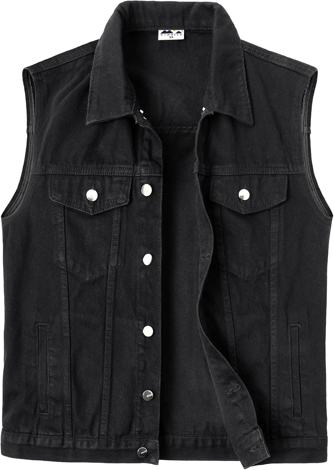 Men's Cowl Jeans Vest Vintage Denim Vest Biker Vest Sleeveless Denim Jacket Motorcycle Vest