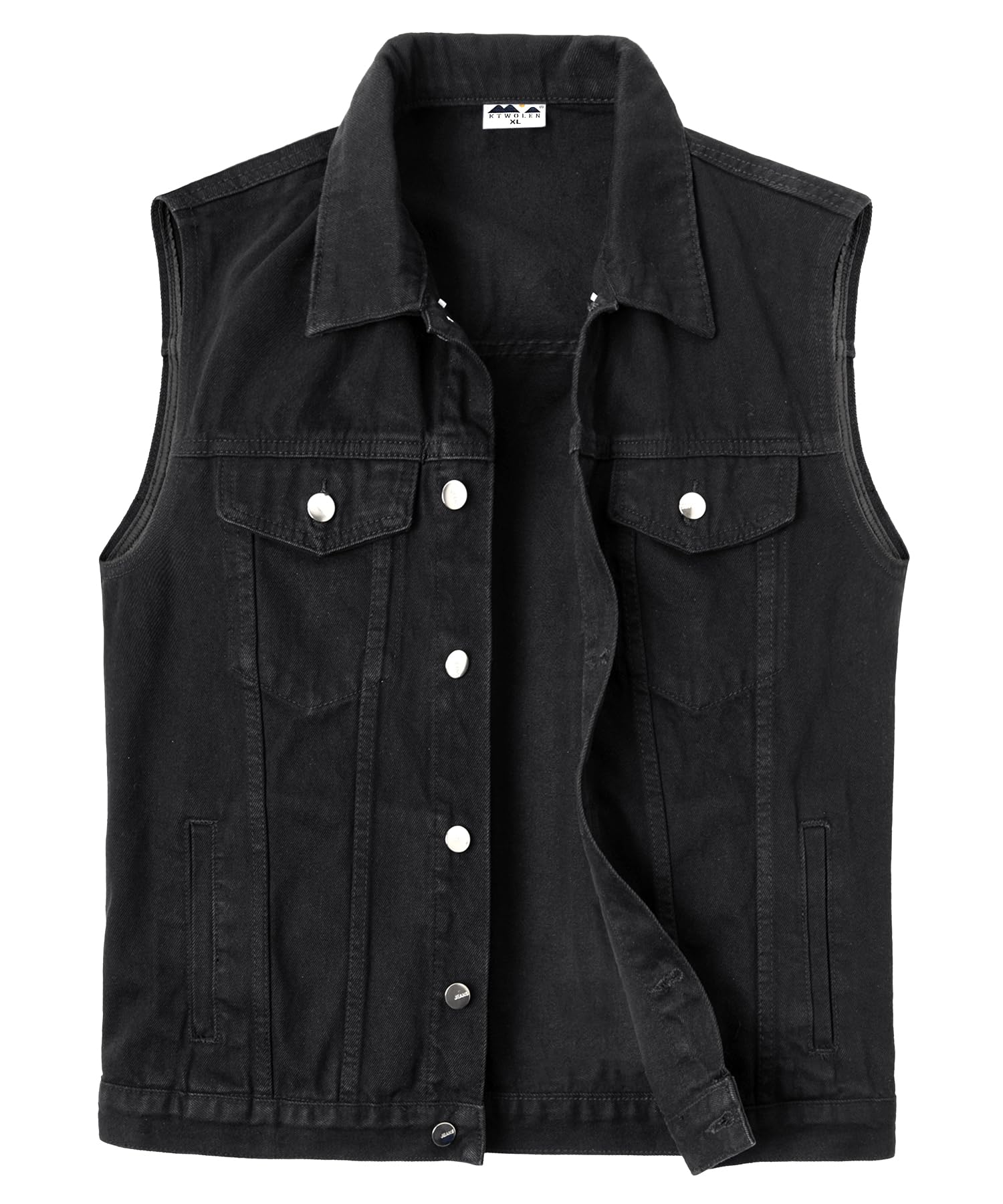 Gilet en Jean pour Homme Rétro Veste Sans Manches en Jean Multi Poches Gilet Denim de Motard Vintage Gilet en Jean de Moto