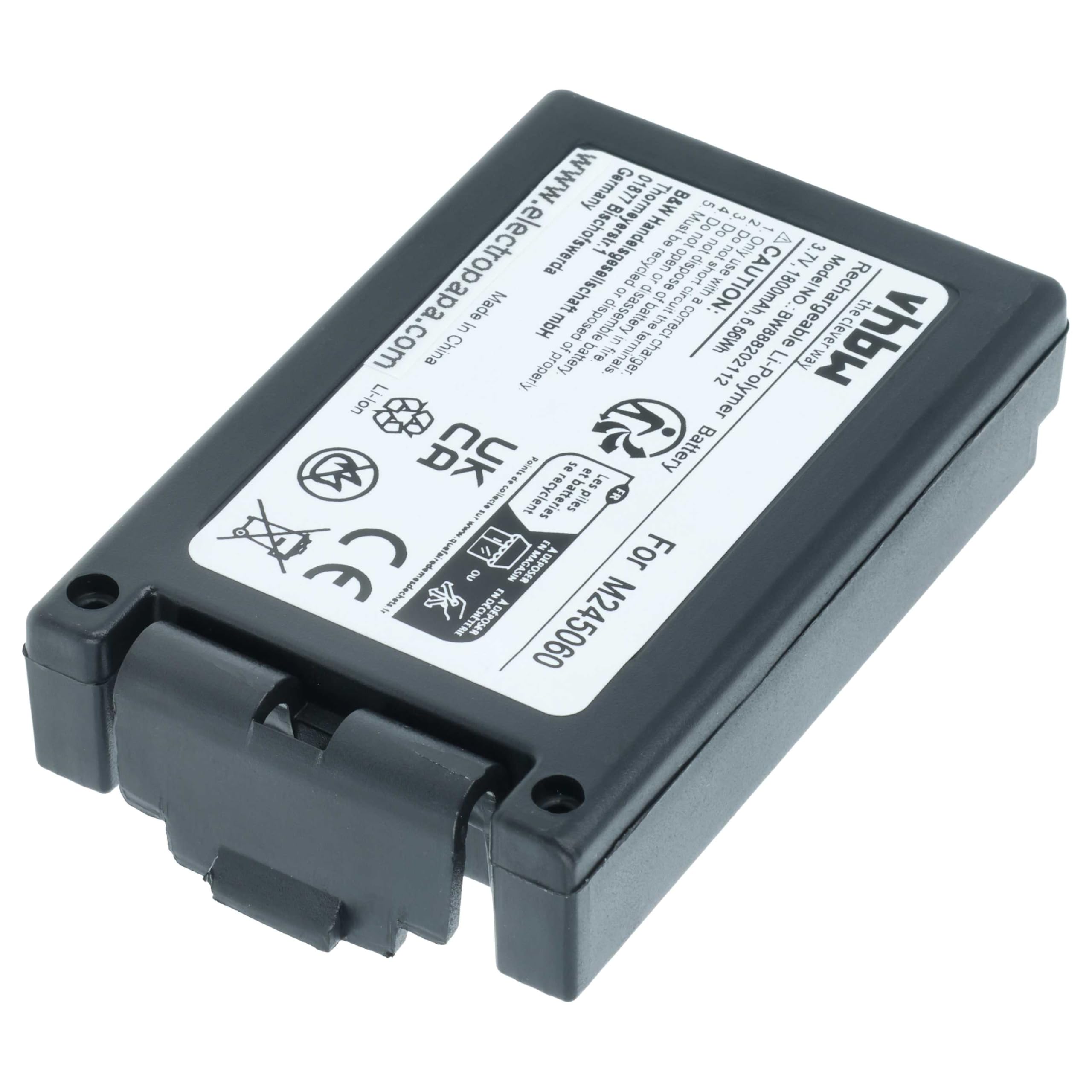 vhbw 2x batteria sostituisce Teleradio M245060, 22.381.2, D00004-02 per Radiocomando Industriale, Telecomando (1800mAh, 3,7V, Li-Poly) - Nero