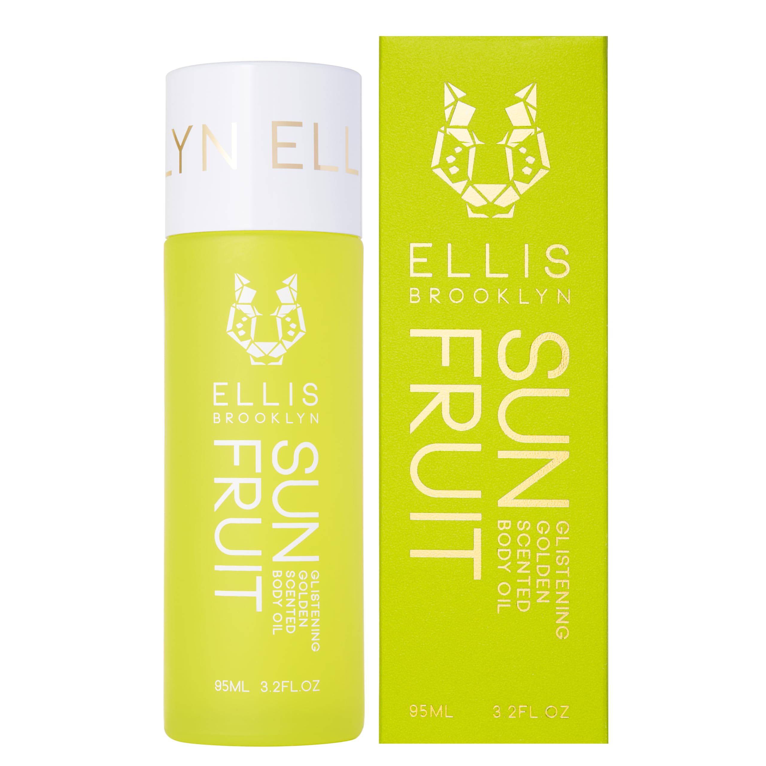 Ellis BrooklynSUN FRUIT Body Oil - Scented Body Oils for Women, Bergamot and Amber Fragrance Body Oil, Vanilla Perfume Musk Oil, 3.2 Fl Oz