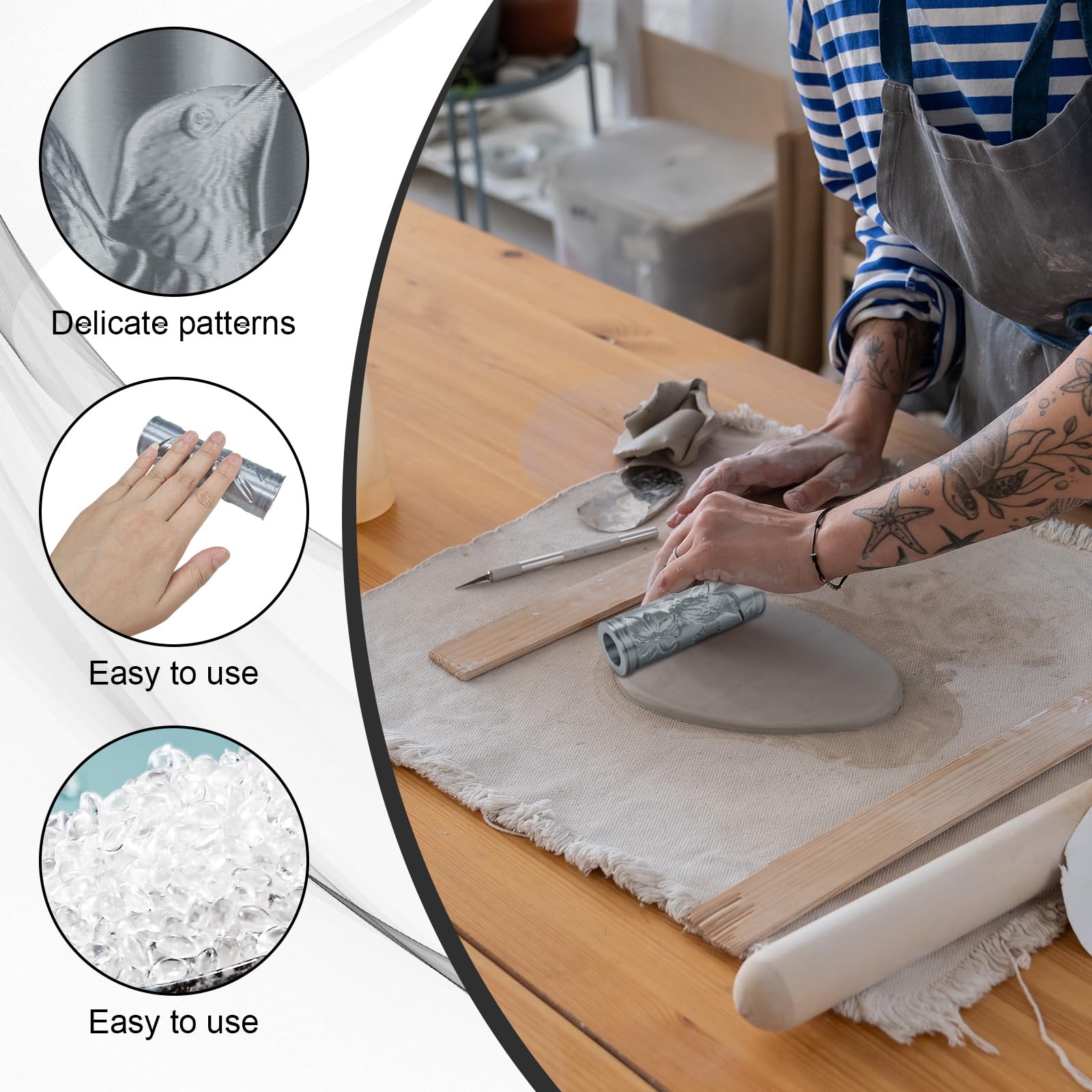 Kit Poterie Argile Autodurcissante - Kit DIY Poterie Et Peinture