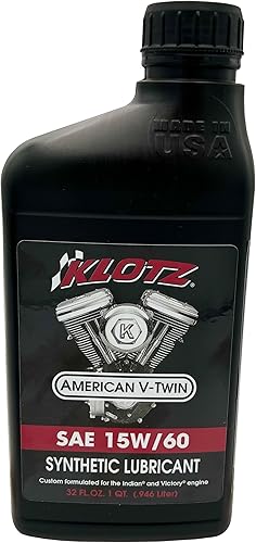 Klotz American V-Twin - Lubricante de aceite sintético para motocicleta 15W-60 para Yamaha, Victory, Indian Wet Clutch y motor de transmisión