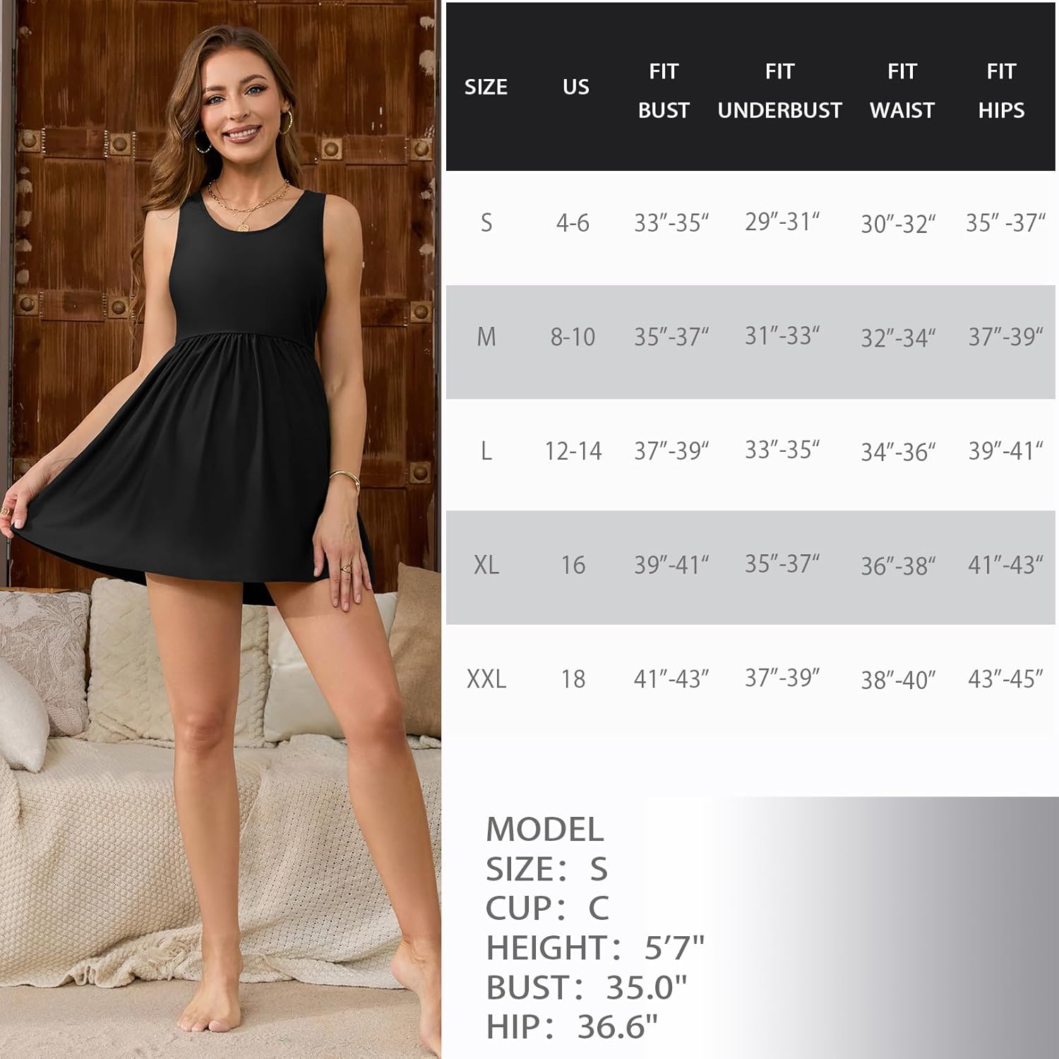 GINKANA Maternity Swimsuit Swim Dress Two Piece Swimdress Pregnancy Tankini Bathing Suit with Bottom Maternity Swimwear