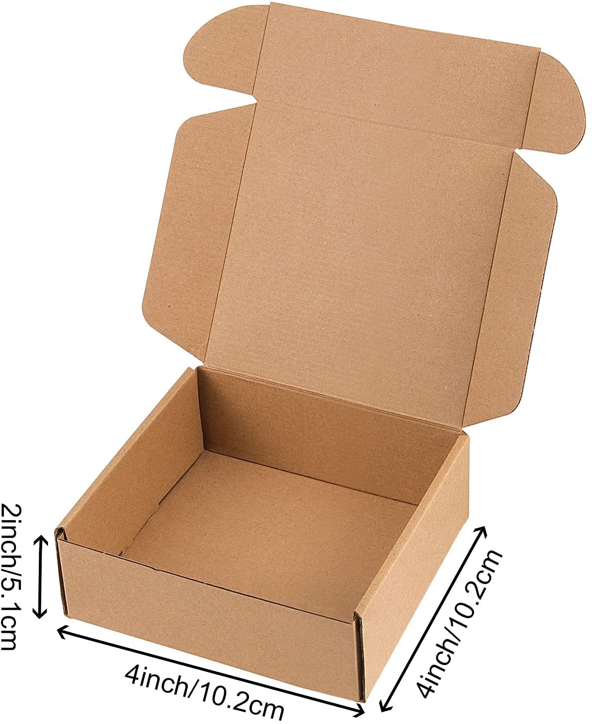 HAKZEON Lot de 100 Boîtes en Carton 100 x 100 x 51 mm, Petites Boîtes d'Expédition Marron pour Le stockage, Le transport, L'expédition, L'emballage