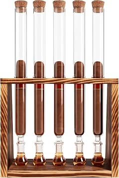 Glass Cigar Humidor Tube Set with Aromatherapy Design,Cigar Accessories, for Men,Glass Cigar Tubes with Wooden Plug & Ball Base,Cigar Case for Ring Gauge 3450