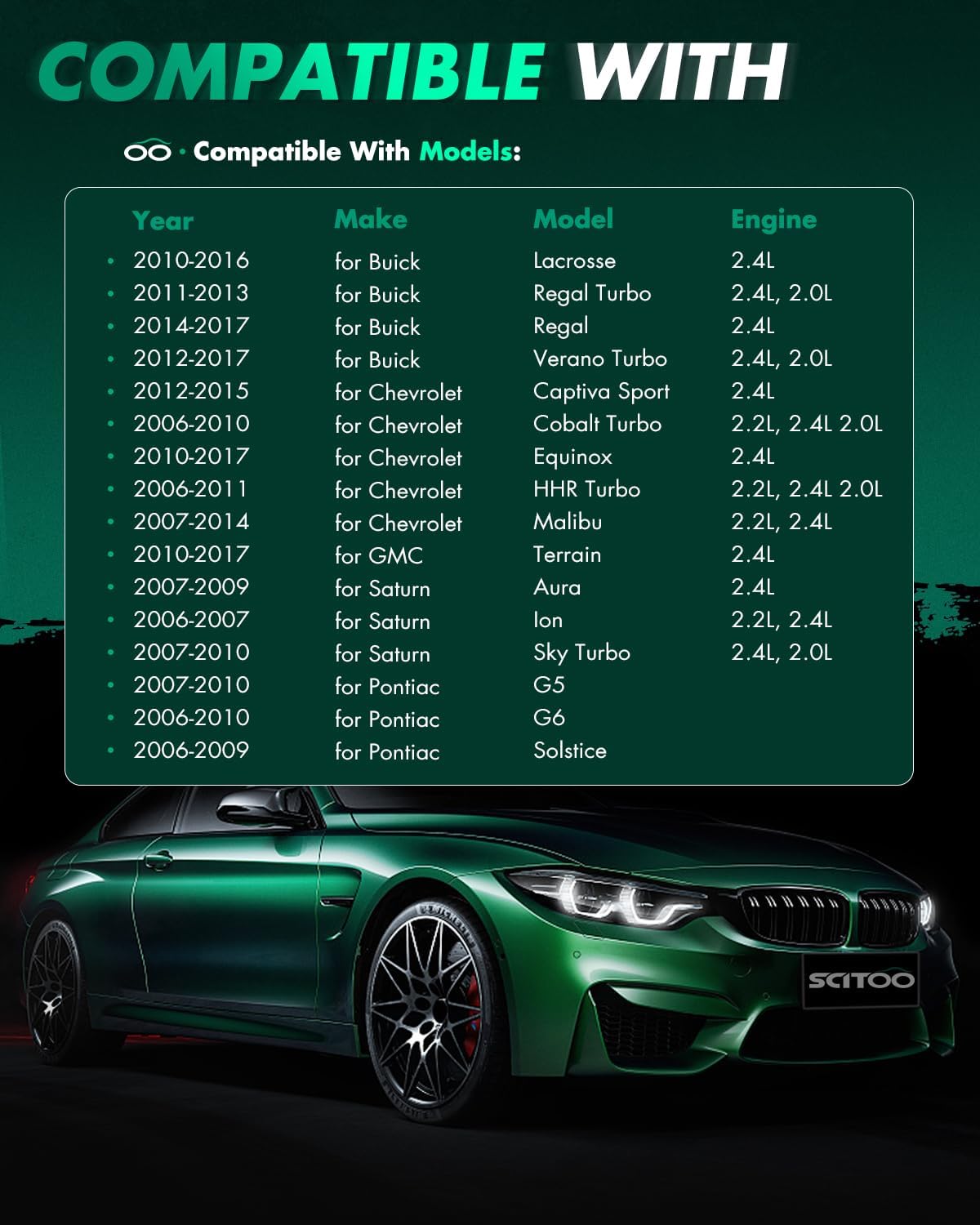 SCITOO Ignition Coil Coils & Iridium Spark Plugs fit for Chevy for GMC Pontiac for Saturn Malibu HHR Cobalt Equinox Terrain G6 2.4L 2.2L 2.0L UF491 4 ignition coils for 4 iridium Spark Plugs