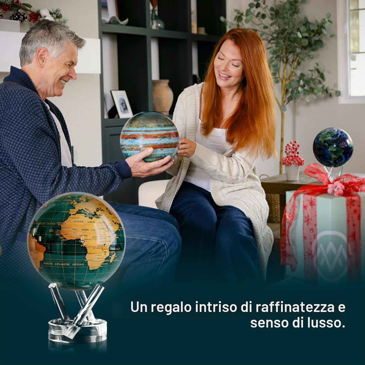 MOVA Globes Venere Classico (4,5") | Mappamondo Auto-Rotante a Energia Luminosa |Silenzioso, Senza Batterie né Fili |Decorazione da Scrivania o Idea Regalo Globo Spazio