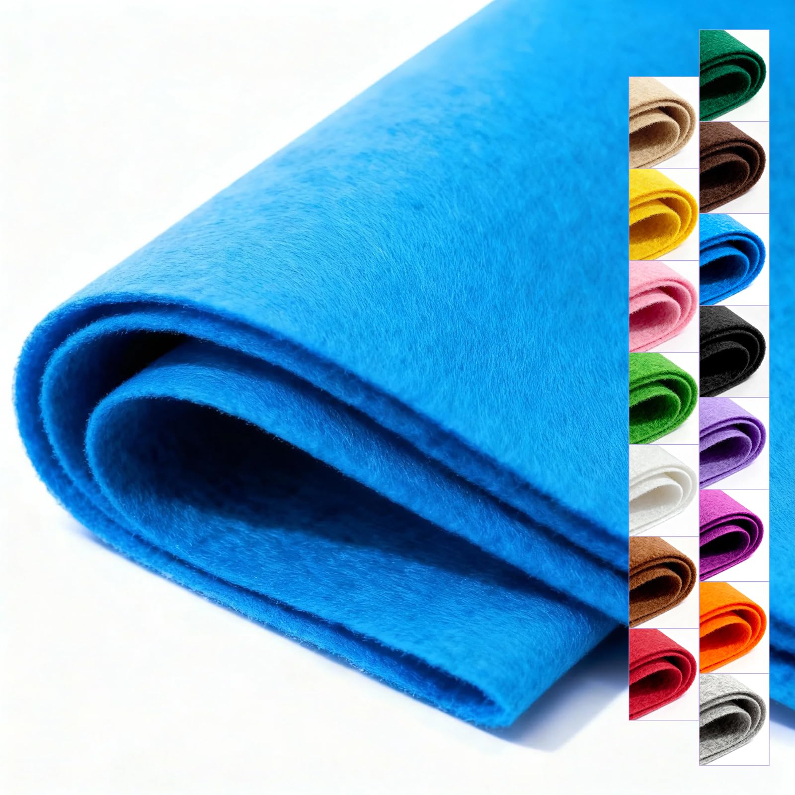 Blue Stiff Felt Sheet 36'' X 36'', 1mm Large Felt Fabric Sheet for Crafts