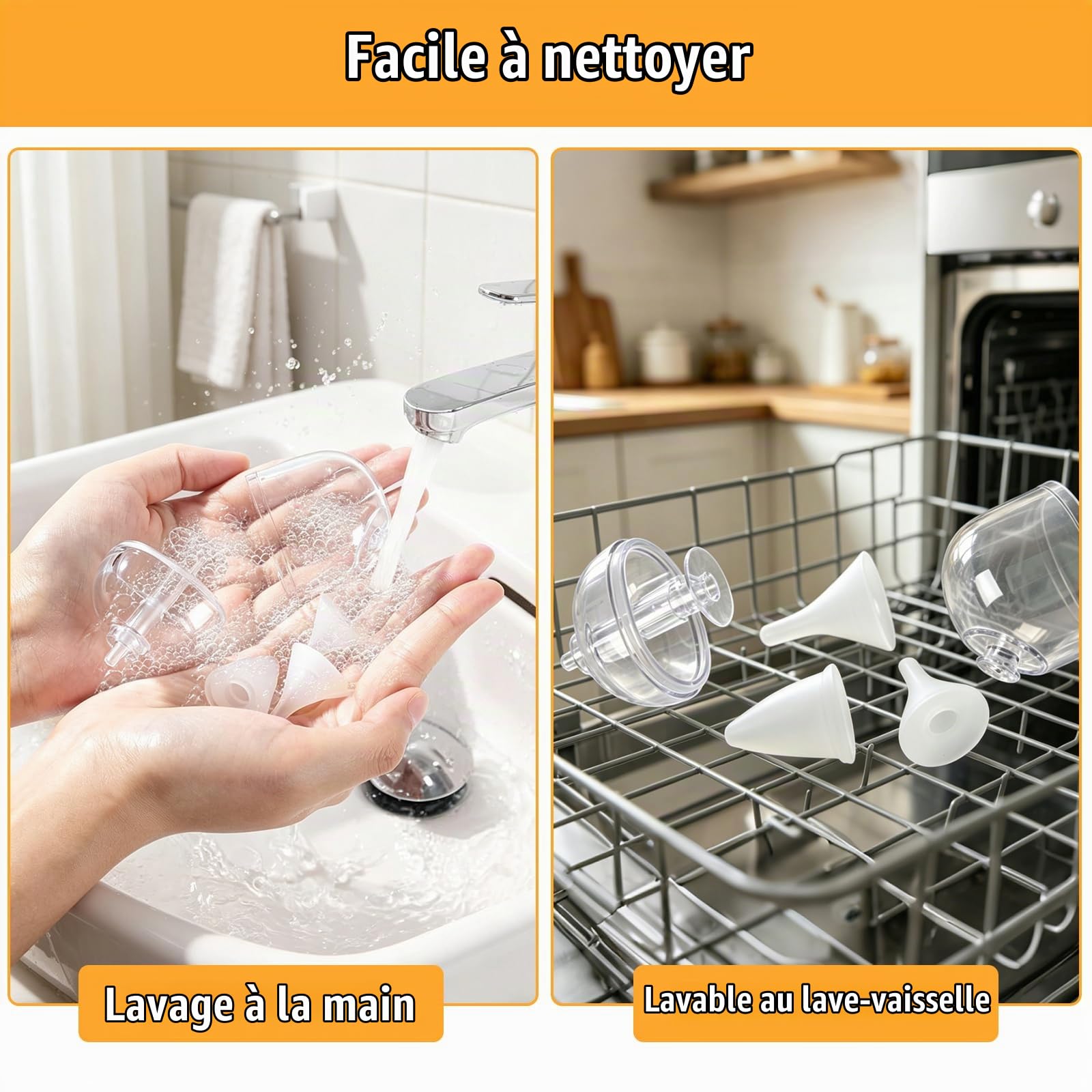Aspirateur nasal électrique pour bébé – 9 niveaux d’aspiration, rechargeable, avec musique et lumière, facile à nettoyer, portable