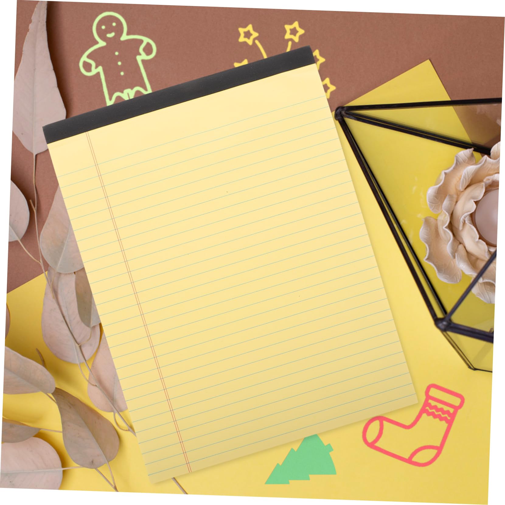 Uonlytech Blocchi per Note A4 Gialli 6 Pezzi Pagine a Righe e Design Strappabile in Pasta di Legno, Quaderno per Studenti e Professionisti, per Ufficio e Journaling