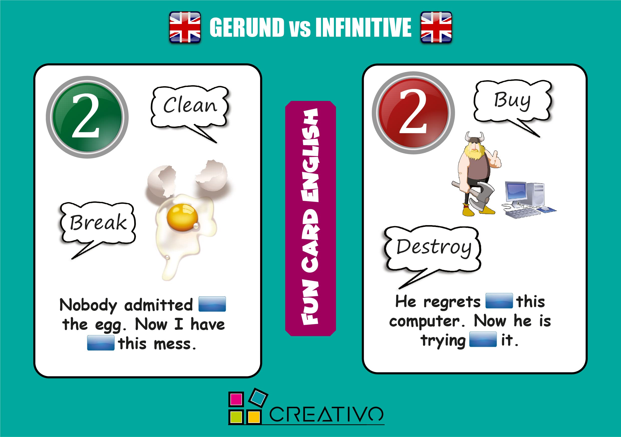 Fun Card English Gerund vs Infinitive KSIĄŻKA
