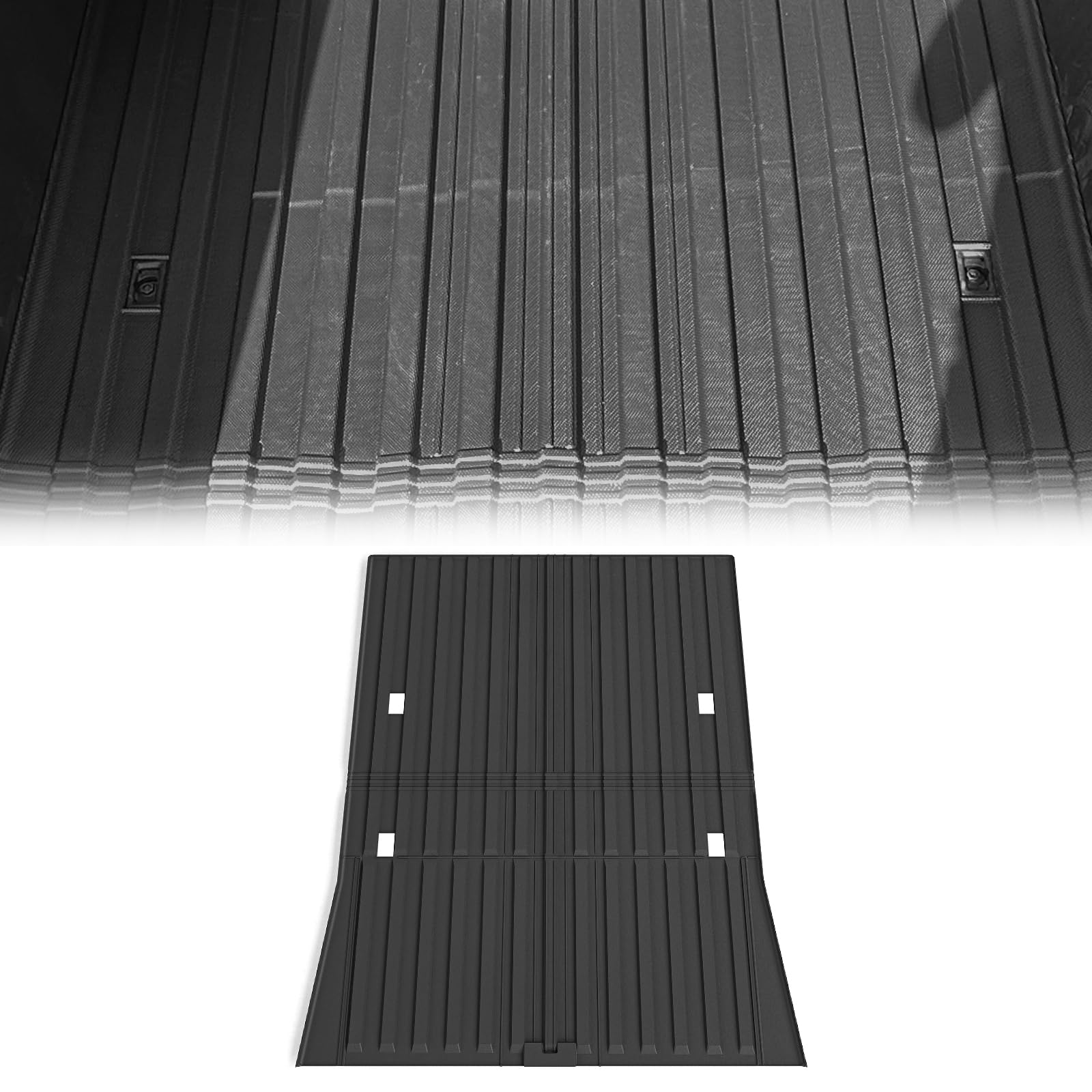 FREEMOTOR802® 3D TPE Pickup Truck Bed Mat, Compatible with 2023-2024 Tesla Cybertruck, All Weather Black Rear Trunk Cargo Floor Liner Protector Guard Cover 1PC