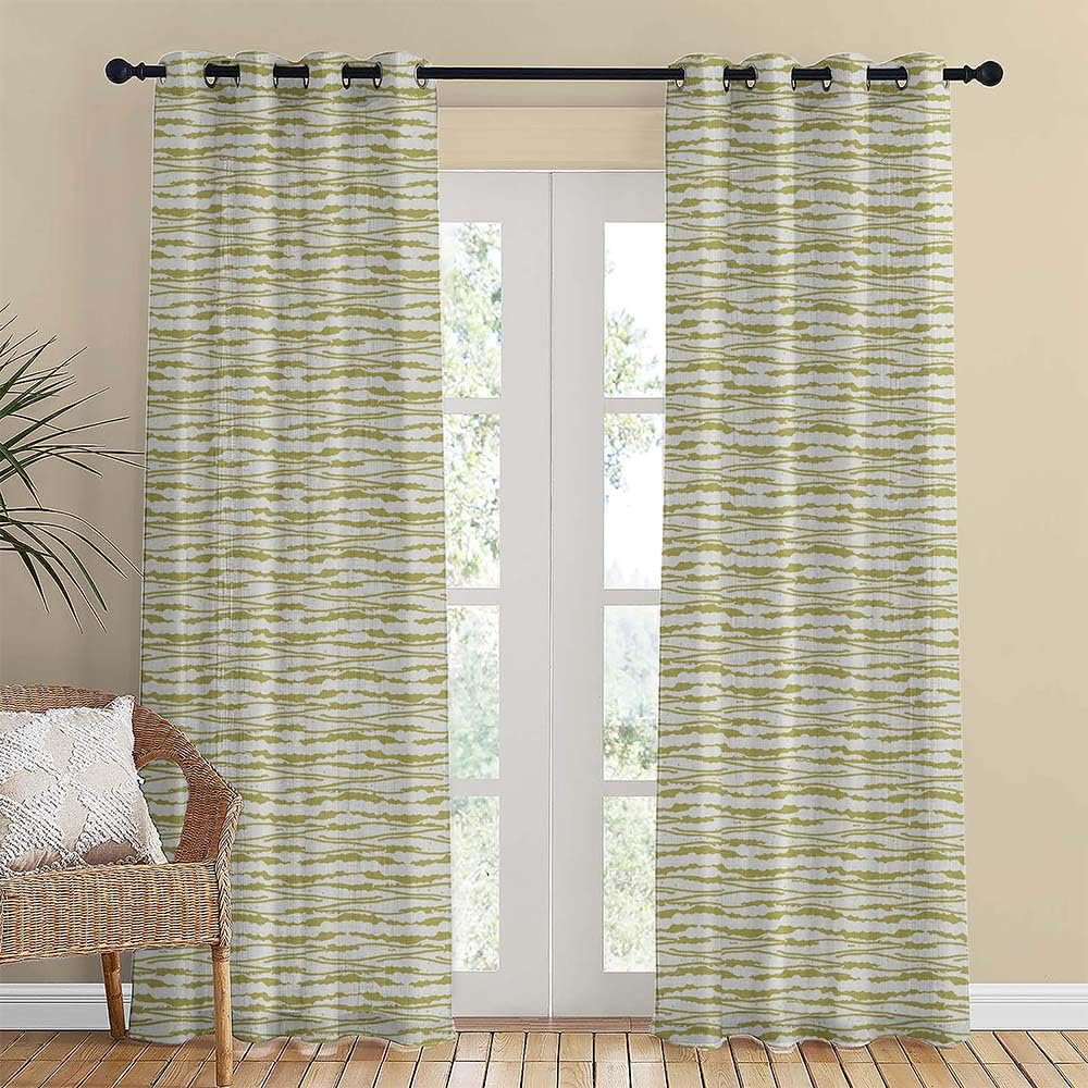 SPACES DRAPE STORY AquaFlow Geometric Winter Hazel Linen Sheer Curtain Set of 2-7Ft Door Curtains| Green (B0D5JWN748) Amazon Price History, Amazon Price Tracker