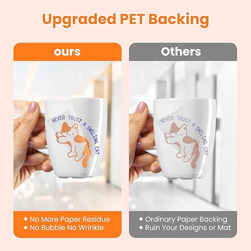 Miniatura 5 de Hisiu Vinilo adhesivo negro permanente, vinilo permanente negro para máquina Cricut y máquina cortadora de vinilo, vinilo negro impermeable de 12