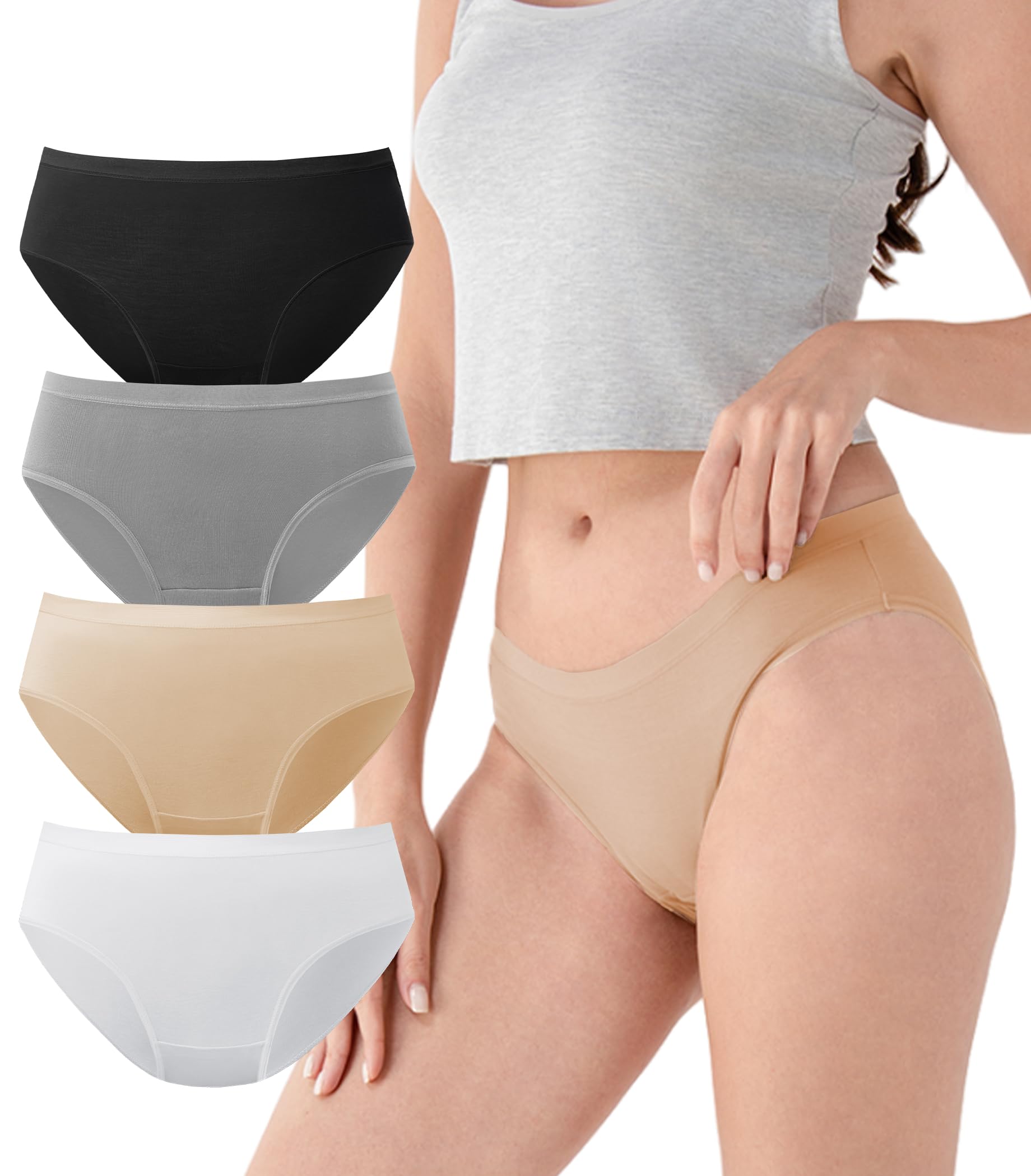 DAVID ARCHY Bamboo Rayon Panties 4-Pack