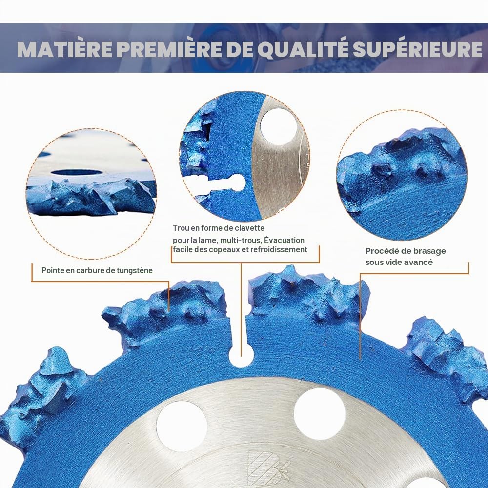 Disque de scie multi lame à tronçonner 125 mm - BRSCHNITT Disque à tronçonner en métal dur Laube 22,23/15,875 MM pour troncs, racines, bois, caoutchouc dur, plastique
