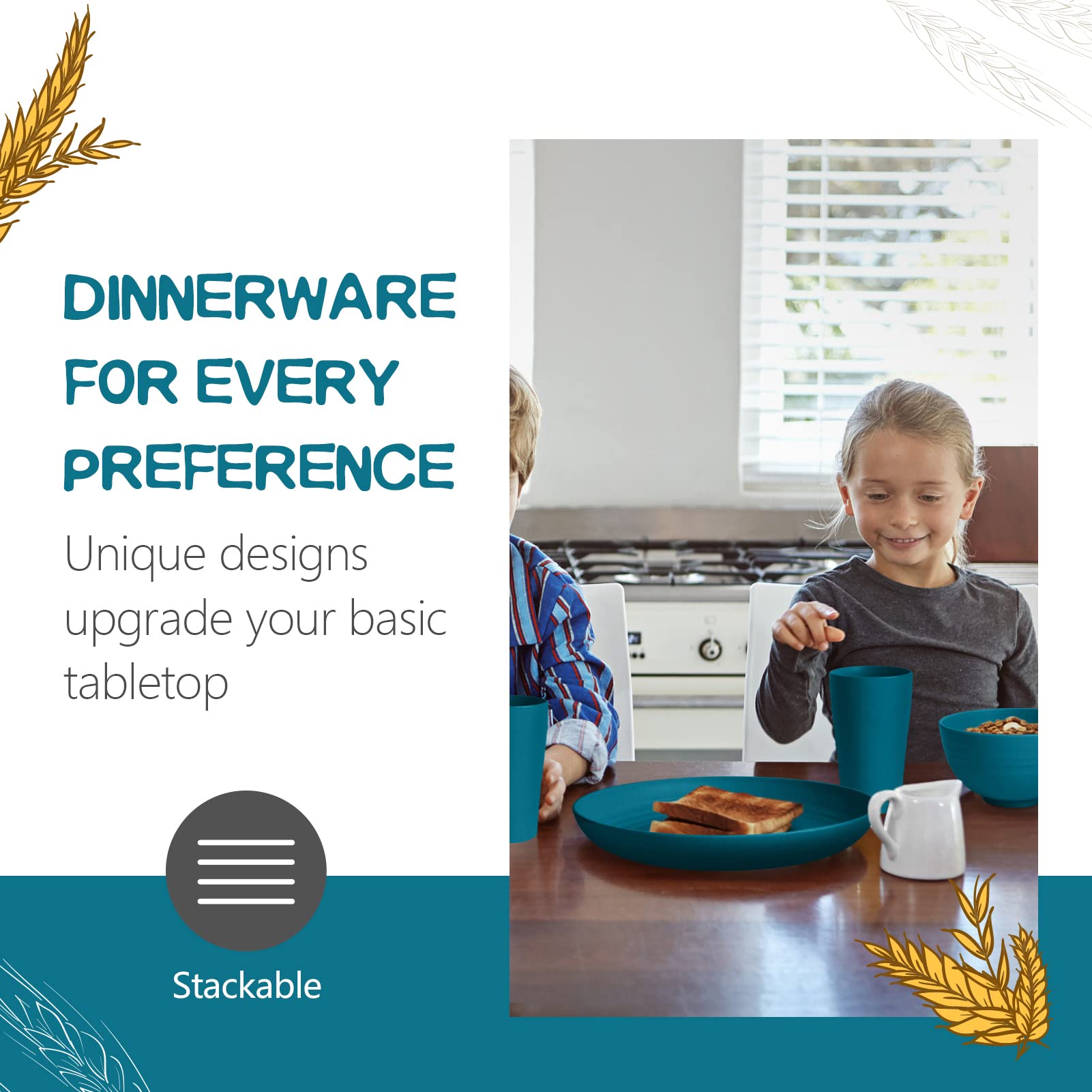 Wheat Straw Dinnerware Set - 32 Piece -3 Wheat Straw Dinnerware Set - 32 Piece -3