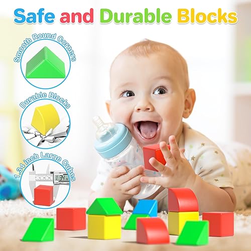 Miniatura 7 de Bloques magnéticos para niños pequeños, juguetes educativos de construcción sensorial, cubos de construcción magnética de 1.34 pulgadas, juguete