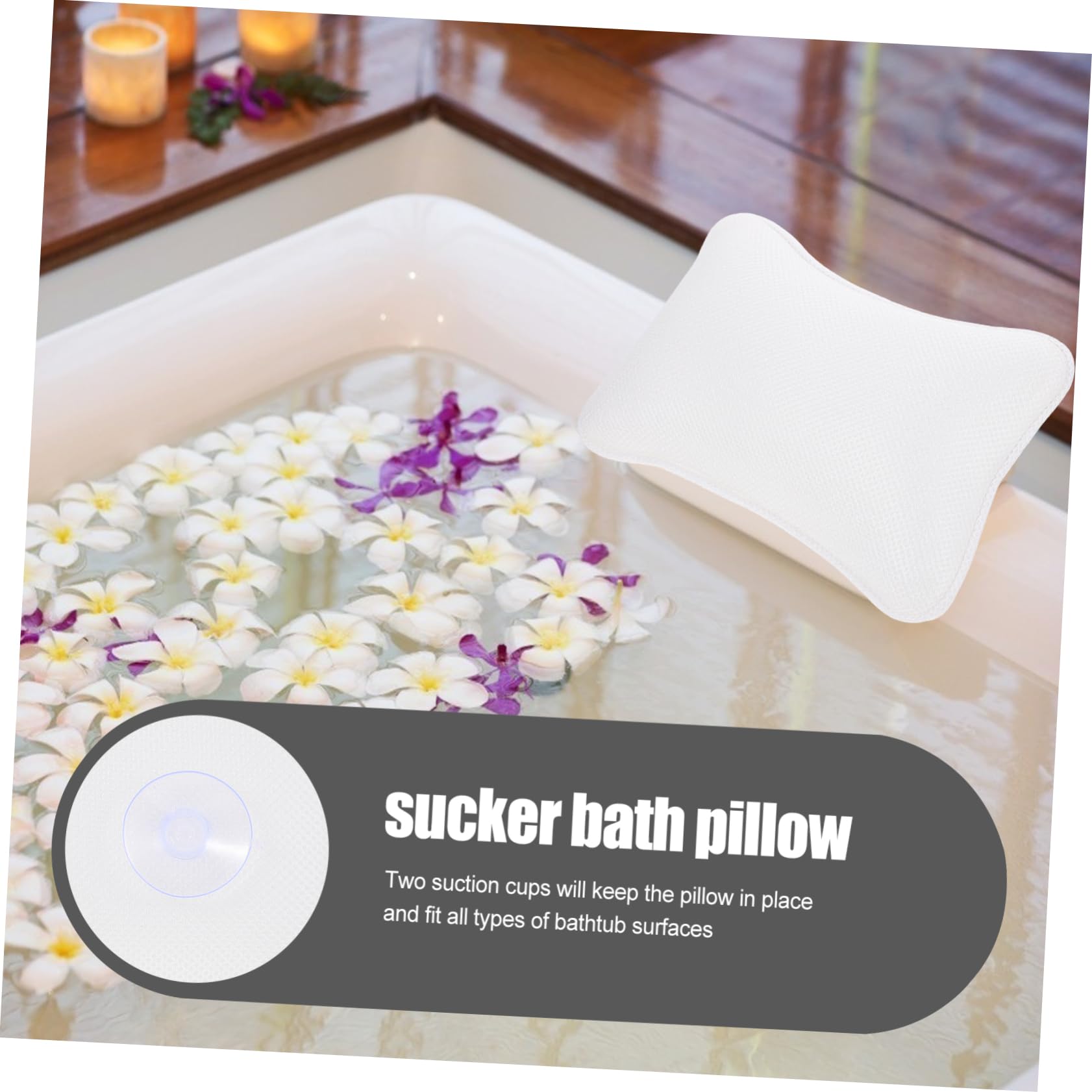 Beavorty 3pièces Coussin De Ergonomique avec Ventouses Appui Tête Confortable Et Respirant pour Spa Et Moments De Détente
