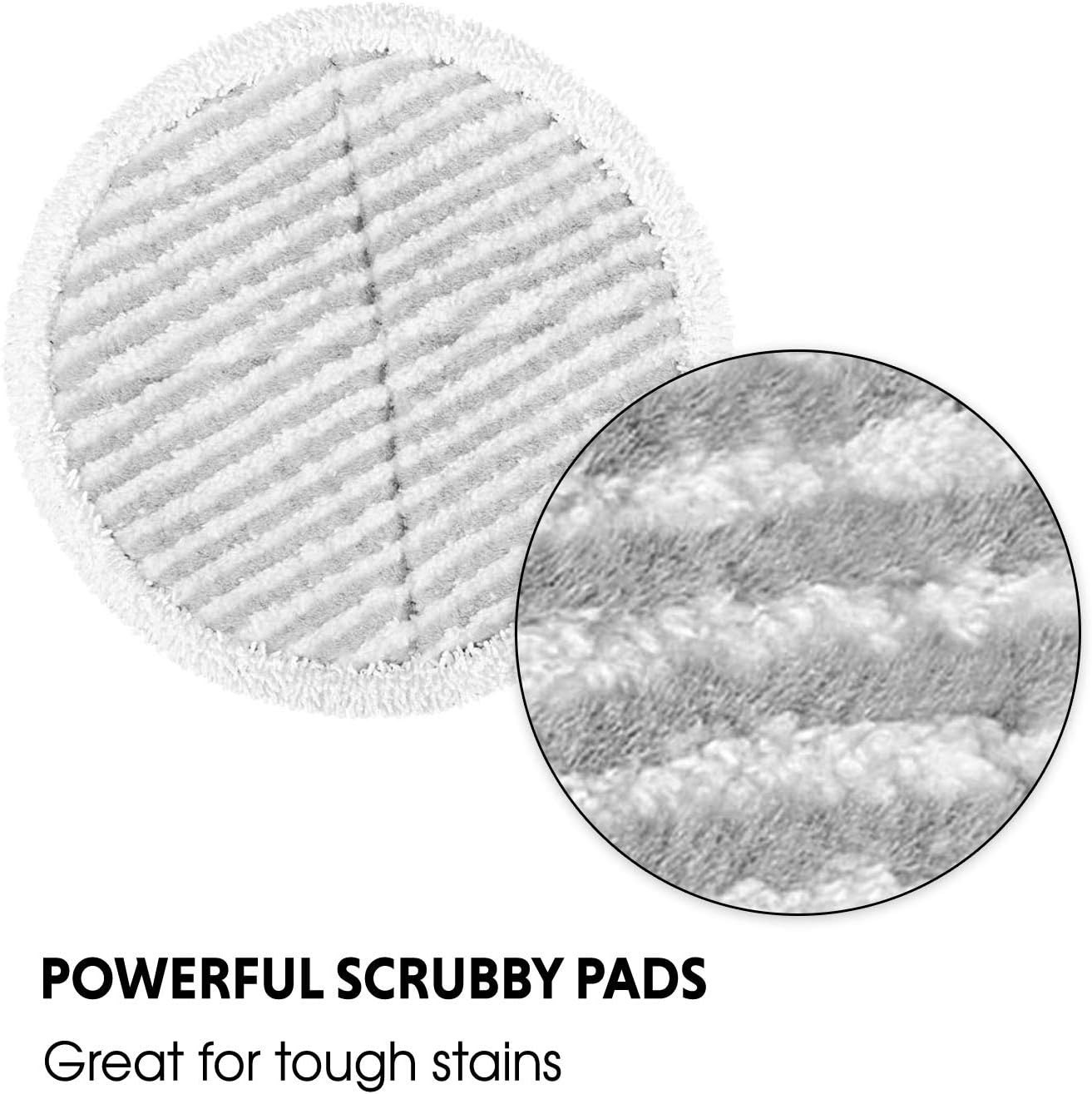 MYSA 4-Pack Replacement Pads Compatible with Bissell Spinwave Crosswave 8.25in 20.5cm | Microfiber Washable & Reusable | Compatible 2124 2039A 2307 2315 | 2 Soft Pads + 2 Scrubby Pads