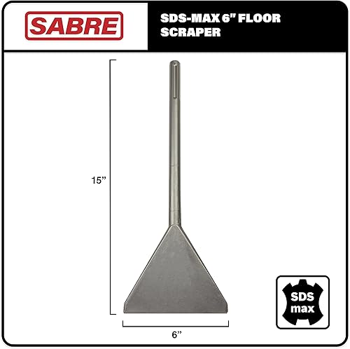 Miniatura 2 de SDS MAX - Cincel de raspado Thinset de 6 pulgadas (6 x 15 pulgadas), afilado a máquina, eliminación de azulejos y Thinset, raspador de piso