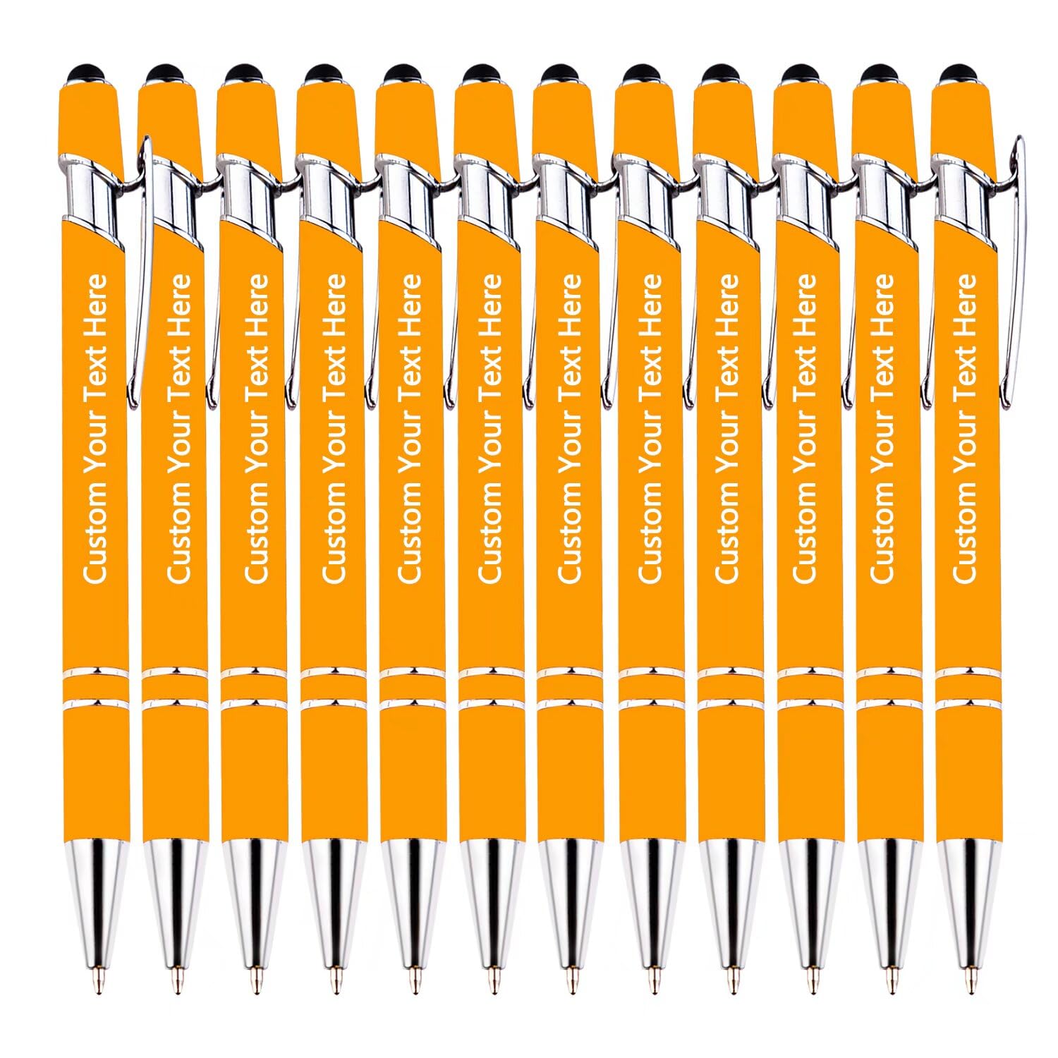 TAISGONGBY Personalised Pen Custom Engraving Pen with Stylus Nib Ballpoint Pen with Text Name Message Business Graduation Anniversary 120 Pack
