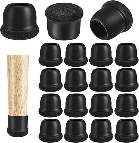 Paquete de 16 protectores de suelo para patas de silla para suelos de madera dura, deslizadores redondos de goma para muebles, almohadillas de 360 F