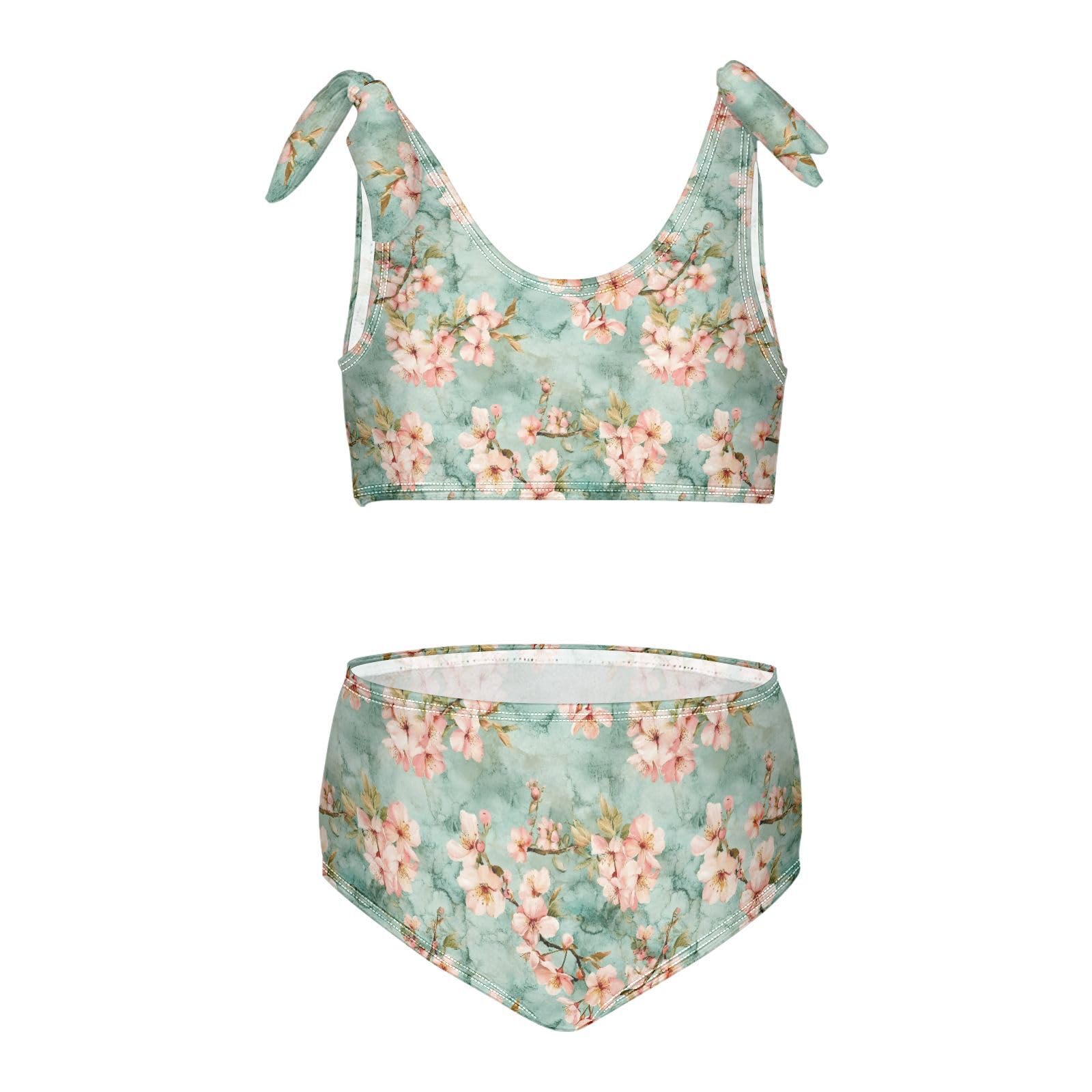 Peach Tree Girls Tankini Swim Set, Two Piece Swimsuits Summer Bikini Swimwear Set for Girls, 5-6T