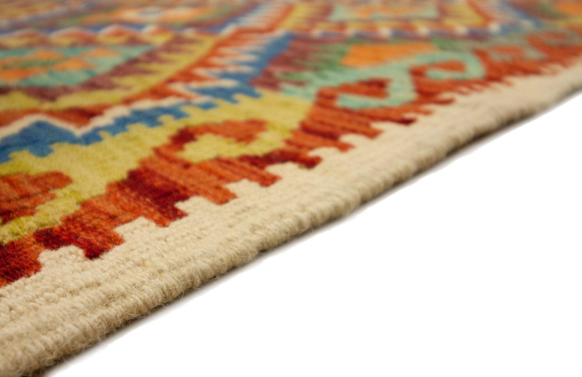Tapis Kilim 100 % laine 154 x 105 cm, fait à la main, pièce unique style Herat Boho multicolore, tissu plat, tapis d'entrée et chambre