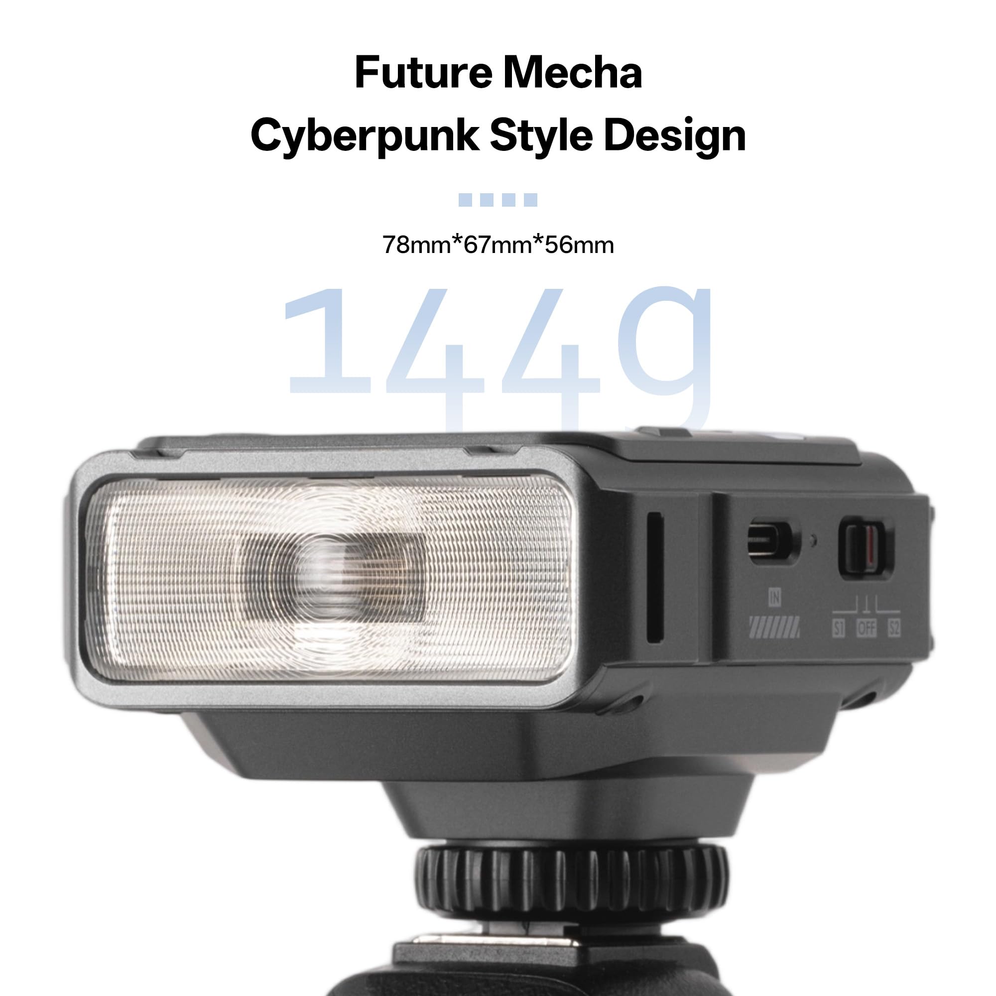 VILTROX Spark Z3 TTL Mini flash de cámara para Fuji, linterna pequeña de 6500 K, flash GN16 de alta potencia con tiempo de reciclaje ultrarrápido de 0.1-1s, TTL Auto con control de alimentación manual