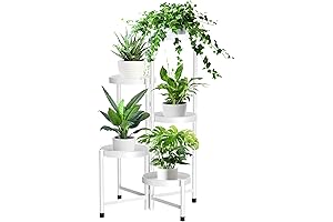 5 Tier White Metal Plant Stand Shelf for Indoor Outdoor