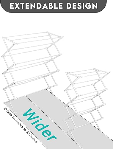 Miniatura 6 de Tendedero de ropa de 4 niveles, 4 pies de alto plegable para ropa para interiores y exteriores, secador de ropa plegable portátil para cuarto