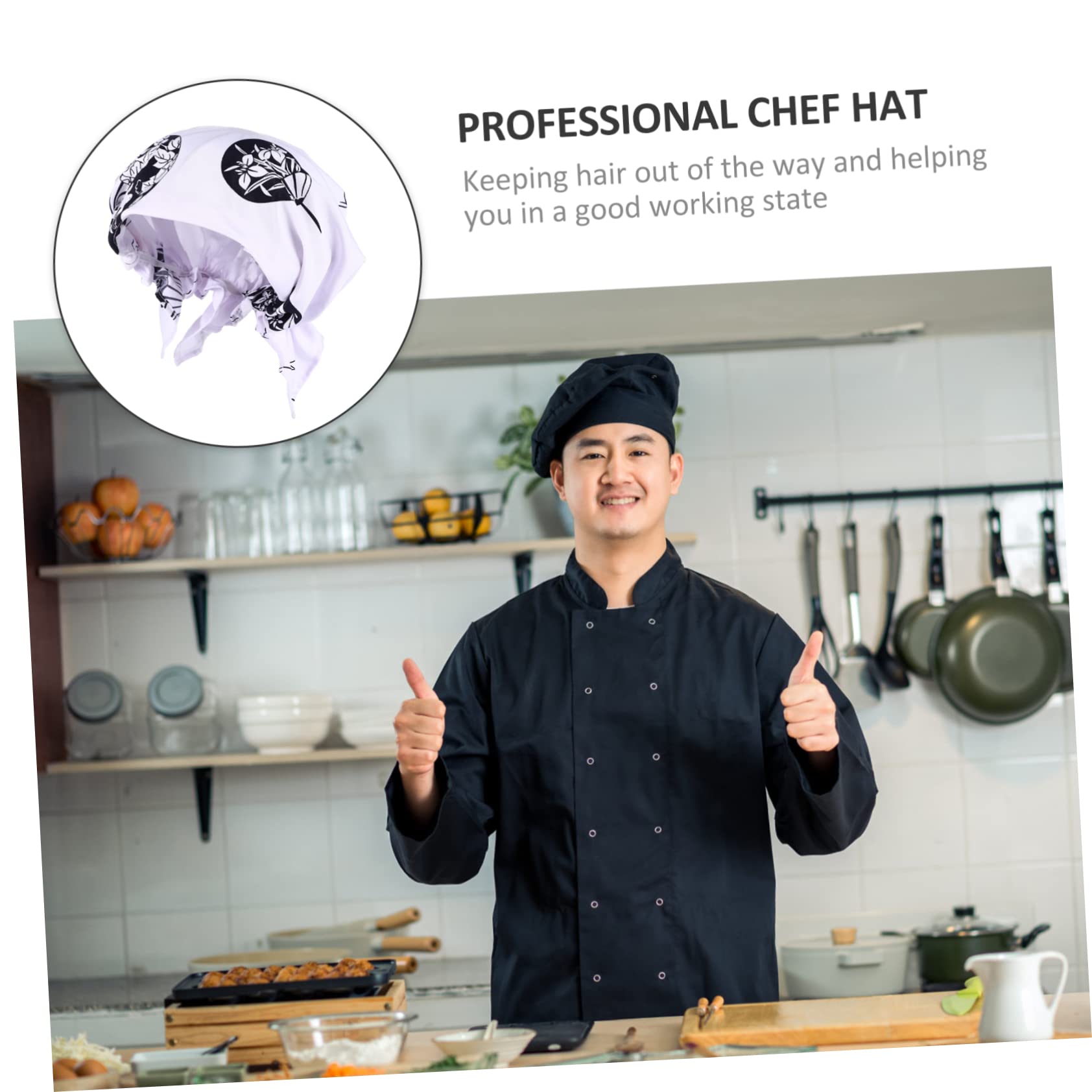 Anneome 4pezzi Cappello Chef Unisex Regolabile Cappello Da Cucina Traspirante Per Ristoranti e Scuole Di Cucina Protezione Grassi e Resistente All Usura Con Design Elegante