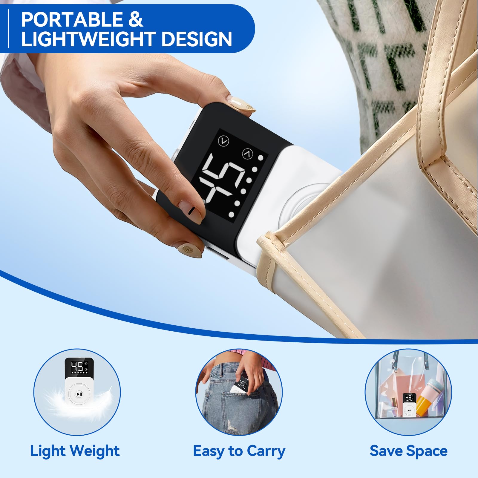 Torno para Uñas,Torno para Uñas Profesional 45000 RPM 12 en 1 Taladro de Manicura Portátil 3000 mAh con Pantalla LCD,Lima Electrica Uñas,para Uñas Acrílicas y de gel (Blanco)