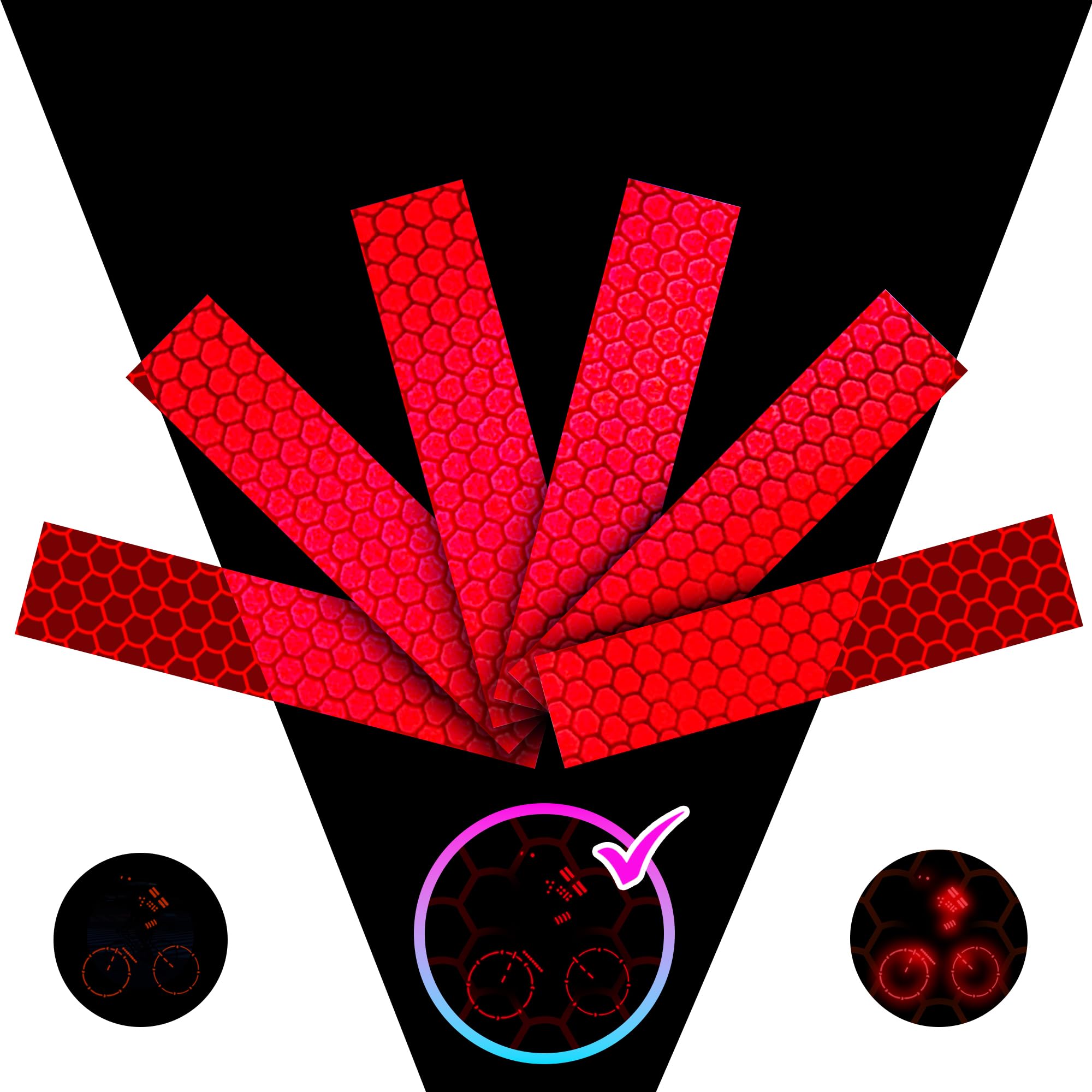 LOOM® Reflective Strips for Helmets &amp; Cars | 6pc | Red