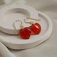 Vista 103 de Gempires Natural Heart Crystals Earring, Heart Gemstone, Energy Healing Crystals, Birthday, Gift for Her, Gemstone Jewelry Yaxaite