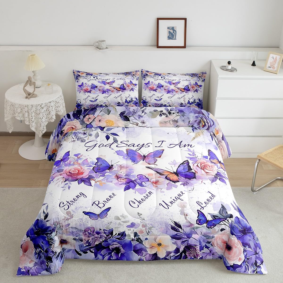 Parure de lit enfant papillons violets pour transformer sa chambre en un jardin enchanté