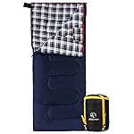 REDCAMP Cotton Flannel Sleeping Bag for Camping, 41F/5C Cold Weather Warm and Comfortable, Envelope Blue 4lbs(75x33)