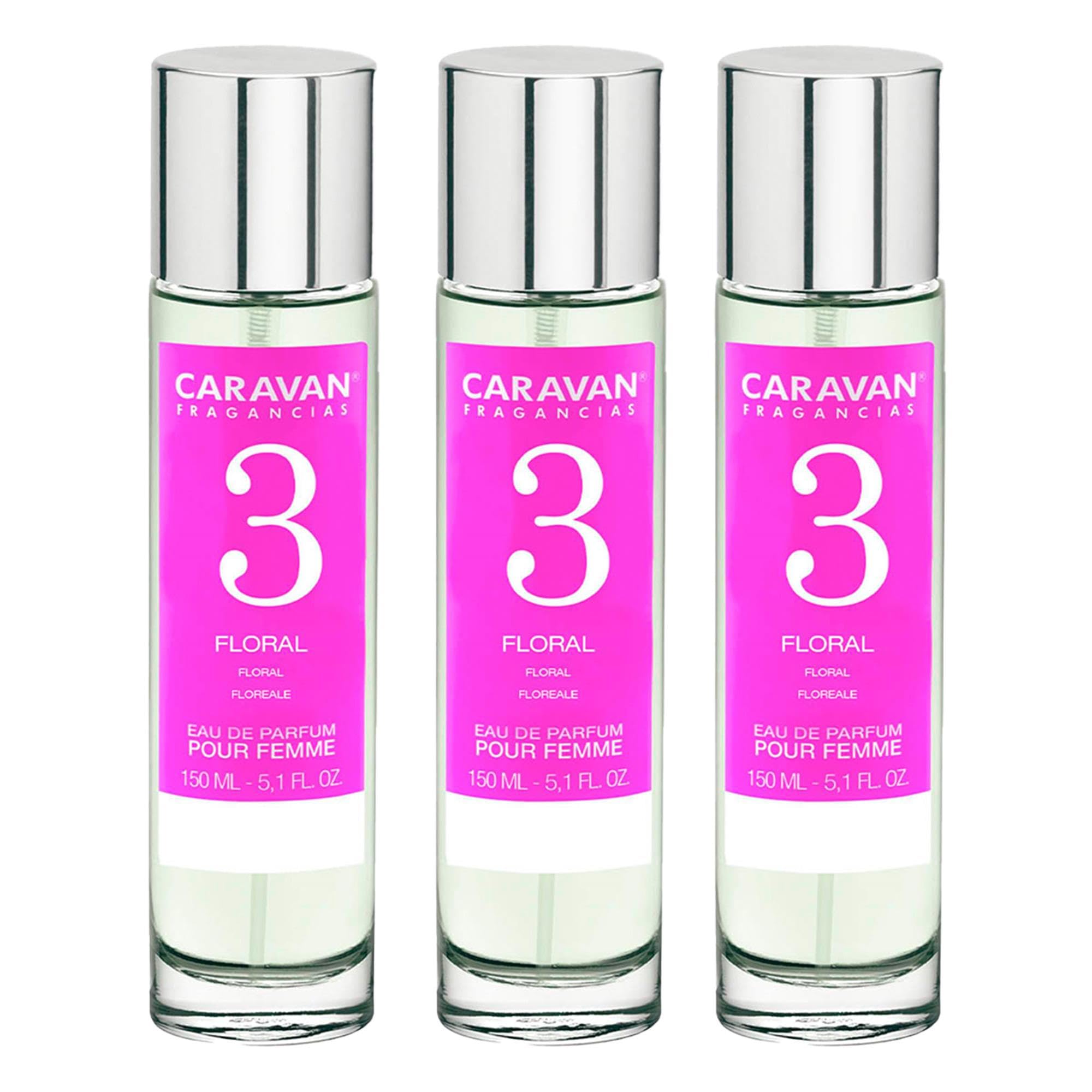 3 X Caravan Damenparfüm Nr. 1 – 150 Ml Flakon, Süß-blumiger Duft, Kopfnote Grapefruit, Basis Sandelholz & Musk