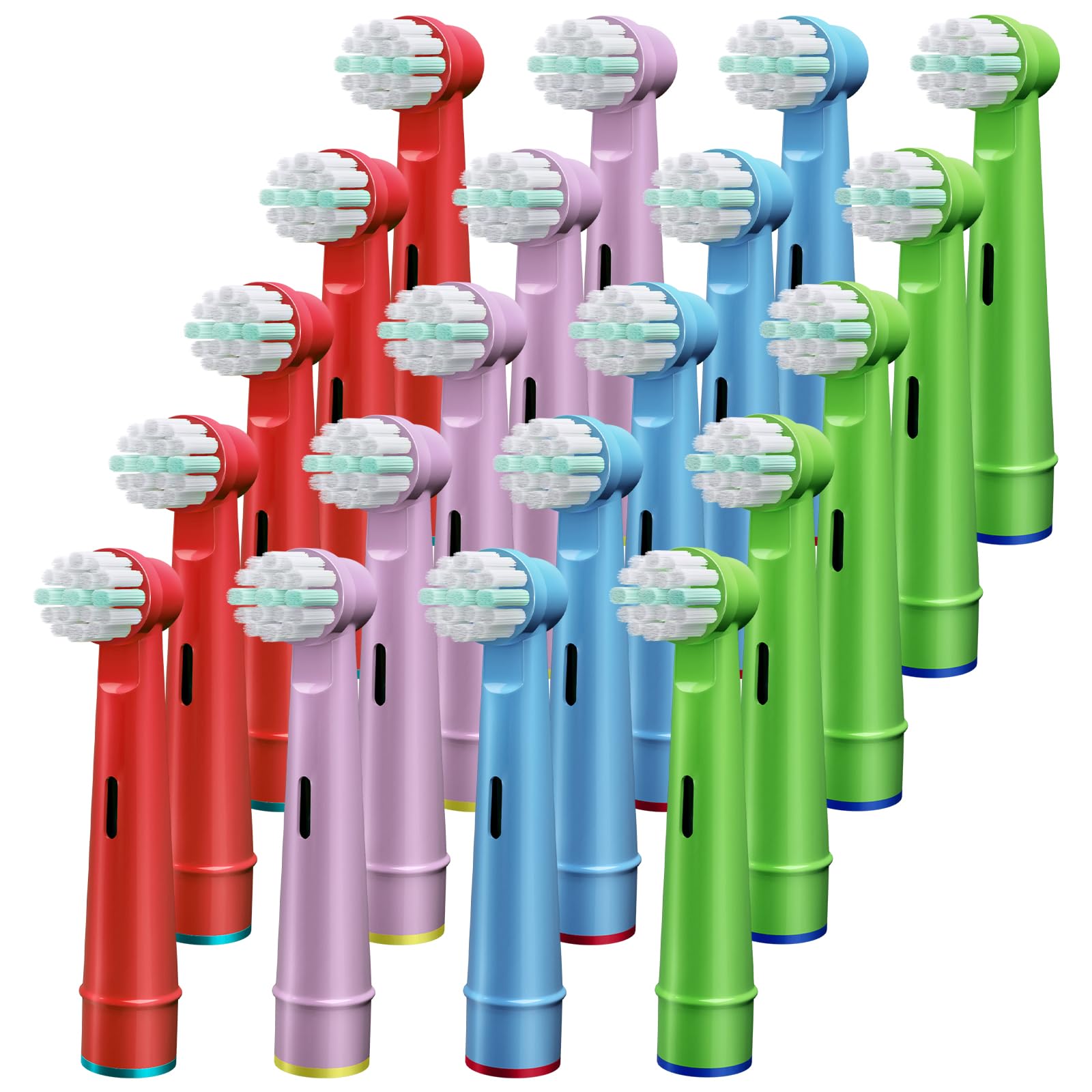 GENKENT 20 cabezales de cepillo de dientes para niños compatibles con cepillos de dientes eléctricos Braun Oral B Kids, cerdas extra suaves para personas sensibles