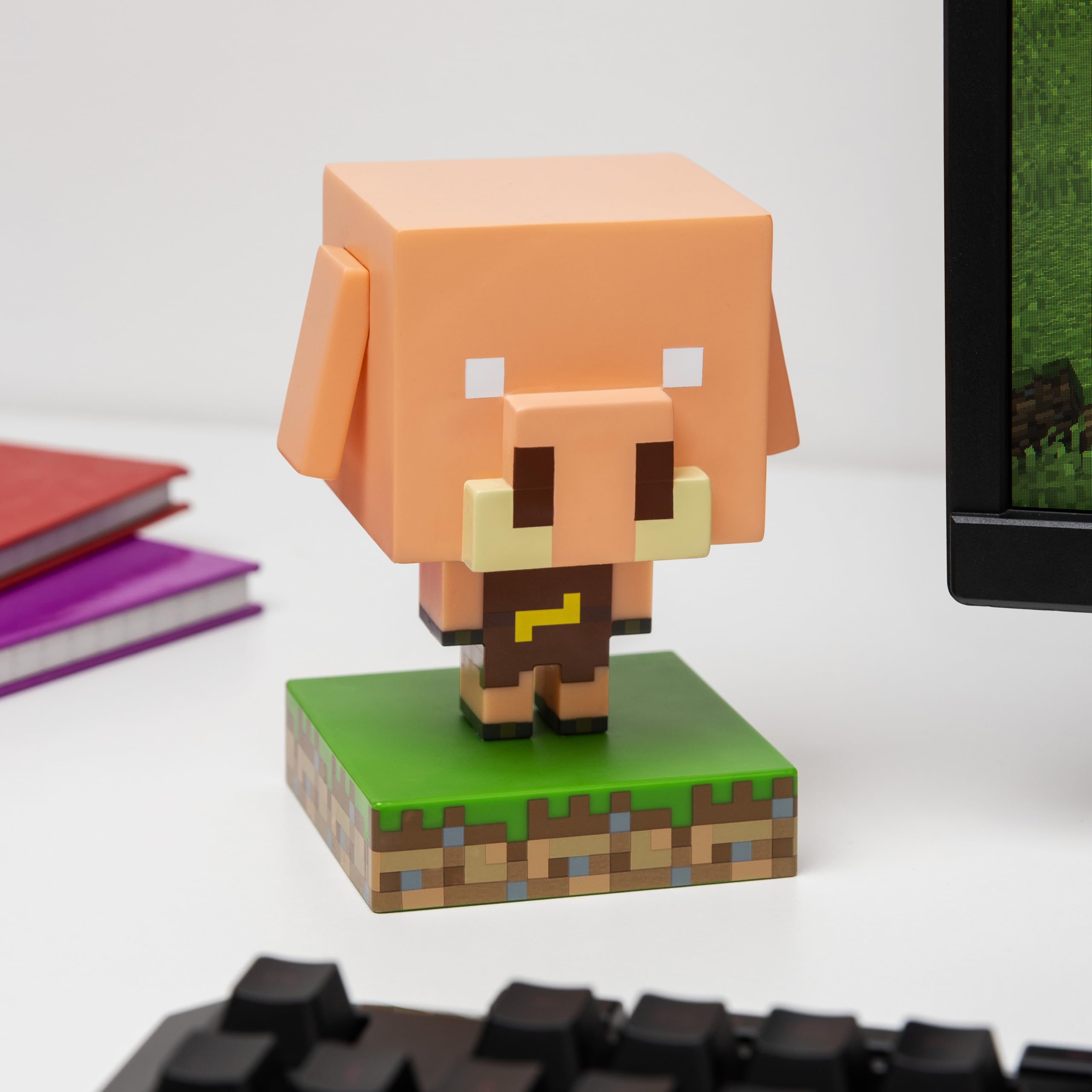 Paladone Minecraft Piglin Mini Icon Light, oficjalnie licencjonowana lampa LED do sypialni dziecięcych, pokoi gier i wystroju wnętrz, zasilana bateriami, kolekcjonerska