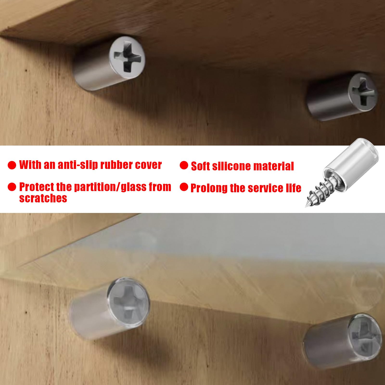 50 Pezzi Staffe per Mensole, Supporti per Mensole, Reggimensola a Scomparsa, Reggipiano Mobili, Sturdy Perni Mensole con Tappo Antiscivolo per Mobili, Armadi, Librerie, Vetro e Legno