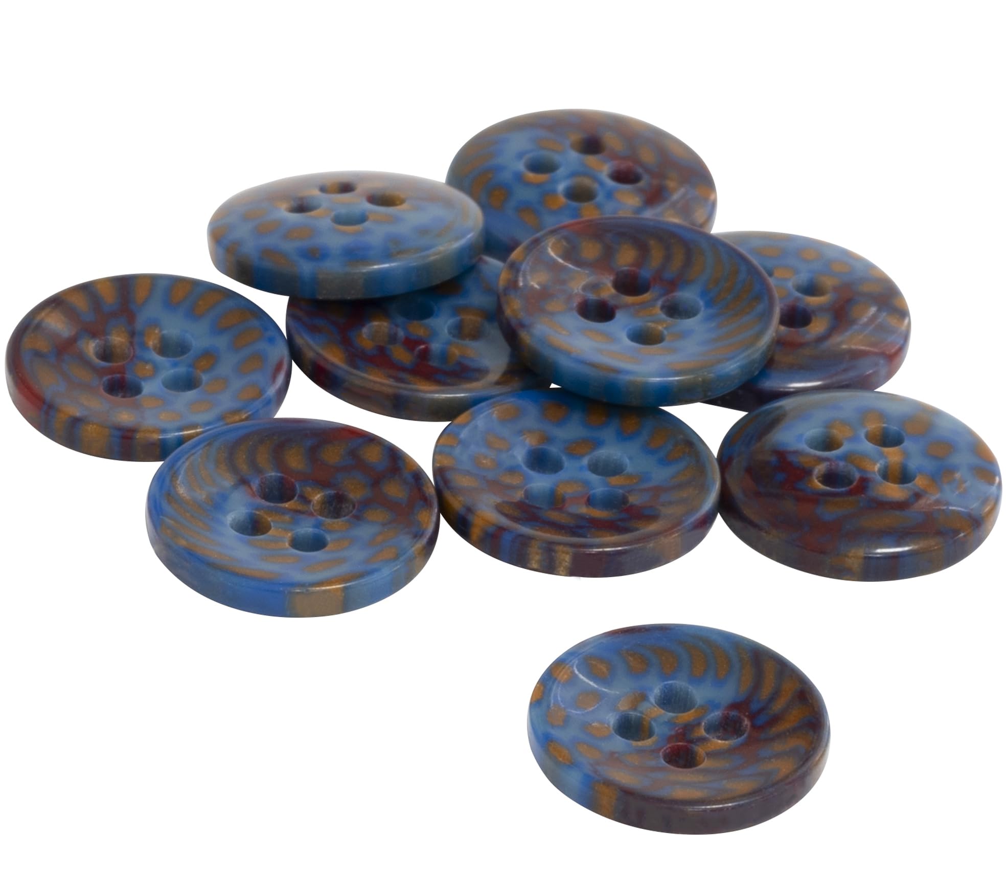 10 Bottoni Madreperla Naturali Shell - Nero, 4 Fori, 11.5mm - Per Cucito Creativo E Fai Da Te
