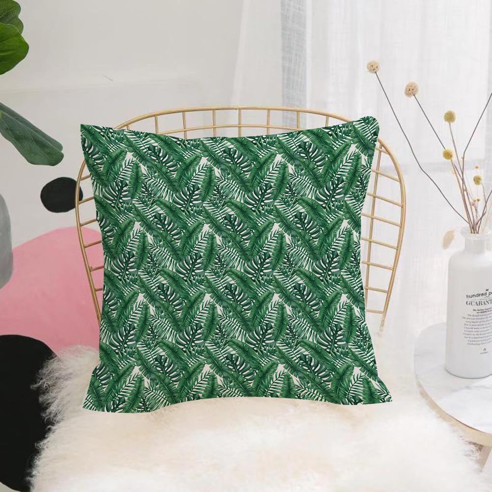 HYOSXW Cushion Cover,Throw Pillow Case Home Decorative for Living Room Bedroom Sofa Chair 16X16 Inch,Monstera Tropical leaves seamless pattern,Pillowcase 40X40cm