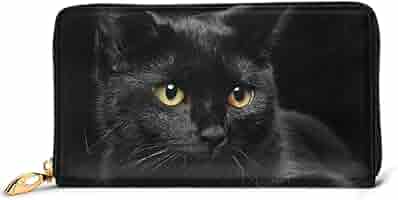 Amazon | 猫柄 黒猫 長財布 ウォレット おしゃれ 本革 人気 薄型 大